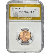 1909 1C Lincoln Cent PGA MS67 RED