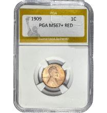 1909 1C Lincoln Cent PGA MS67+ RED
