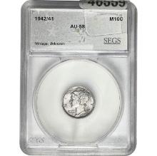 1942/41 Mercury Dime SEGS AU-58