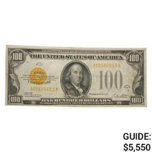 1928 $100 GOLD CERTIFICATE EXTREMELY FINE
