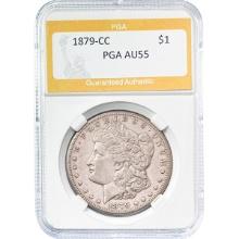 1879-CC Morgan Silver Dollar PGA AU55