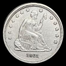 1861 Seated Liberty Quarter CHOICE BU