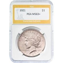 1921 Silver Peace Dollar PGA MS63+