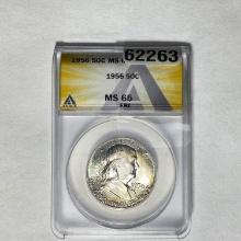 1956 Franklin Half Dollar ANACS MS 65 FBL