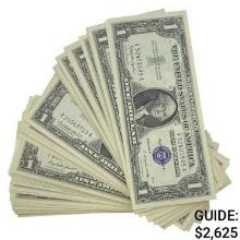 LOT OF (100) 1957 $1 SILVER CERTIFICATES GEM UNC