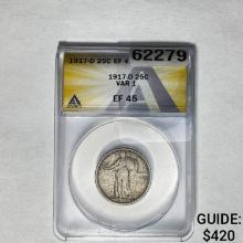 1917-D 25C Standing Liberty ANACS EF 45