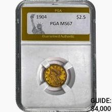 1904 $2.50 Gold Quarter Eagle PGA MS66