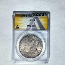 1885 Morgan Dollar ANACS MS 63 SILVER