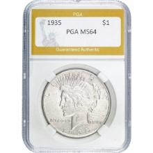 1935 Silver Peace Dollar PGA MS63+