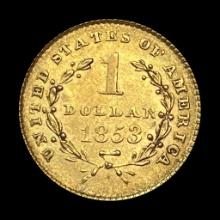 1853 Gold $1 Liberty HeadType 1 CHOICE AU