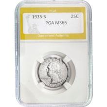 1935-S Washington Silver Quarter PGA MS66