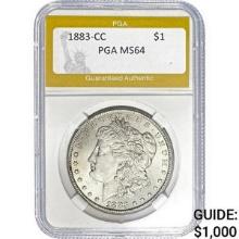 1883-CC Morgan Dollar PGA PGA MS64