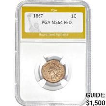 1867 Indian Head Cent PGA RED PGA MS64