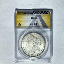 1884 Morgan Dollar ANACS MS 61 SILVER