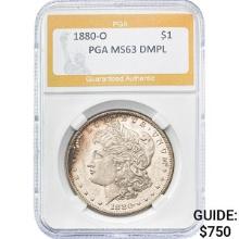 1880-O Morgan Silver Dollar PGA MS63 DMPL
