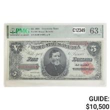 1891 $5 "THOMAS" TREASURY NOTE PMG UNC-63EPQ