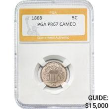 1868 Shield Nickel PGA PR67 CAMO