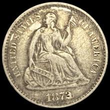 1872-S Silver Half Dime LIGHTLY CIRCULATED