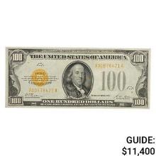 1928 $100 GOLD CERTIFICATE NOTE UNCIRCULATED