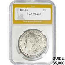 1883-S Morgan Silver Dollar PGA MS63+