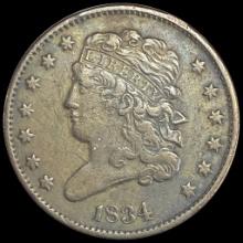 1834 Classic Head Half Cent NEARLY UNCIRCULATED