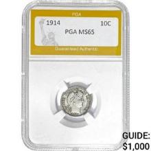 1914 Barber Dime PGA PGA MS65