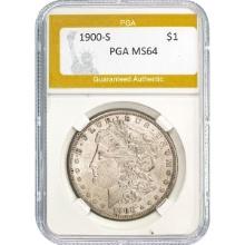 1900-S Morgan Silver Dollar PGA MS64