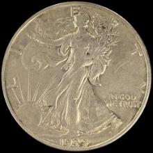 1939-S Silver Half Dollar Walking Liberty CLOSELY UNCIRCULATED