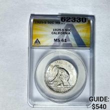 1925-S California Jubilee 50C ANACS MS61