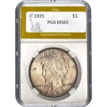 1935 Silver Peace Dollar PGA MS65