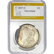 1887-O Morgan Silver Dollar PGA MS64