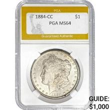 1884-CC Morgan Silver Dollar PGA MS64