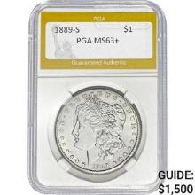 1889-S Morgan Silver Dollar PGA PGA MS63+