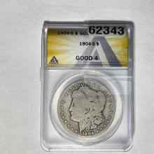 1904-S Morgan Dollar ANACS Good 4 SILVER