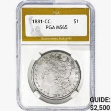 1881-CC Morgan Silver Dollar PGA MS65