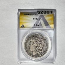1886-O Morgan Dollar ANACS F12 SILVER