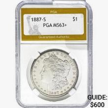 1887-S Morgan Silver Dollar PGA MS63+