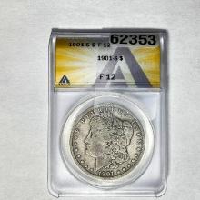 1901-S Morgan Dollar ANACS F 12 SILVER