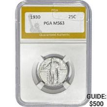 1930 Standing Liberty Quarter PGA  MS63