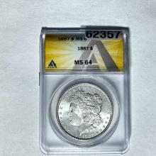 1887 Morgan Dollar ANACS MS 64 SILVER