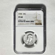 1955 25C Washington NGC PF 68