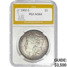 1902-S Morgan Dollar PGA  MS64