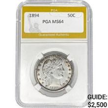 1894 Barber Half Dollar PGA  MS64