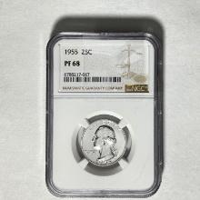1955 25C Washington NGC PF68