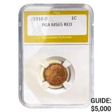 1918-D Lincoln Cent PGA  MS65 RED