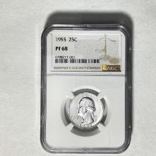 1955 25C Washington Quarter NGC PF68