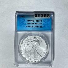 2002 Silver Eagle ANACS MS70