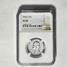 1955 25C Washington NGC PF 68