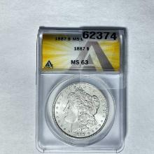 1887 Morgan Dollar ANACS MS63 SILVER