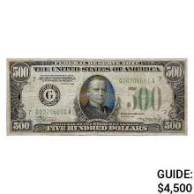 1934 $500 FRN FEDERAL RESERVE NOTE CHICAGO, IL VF